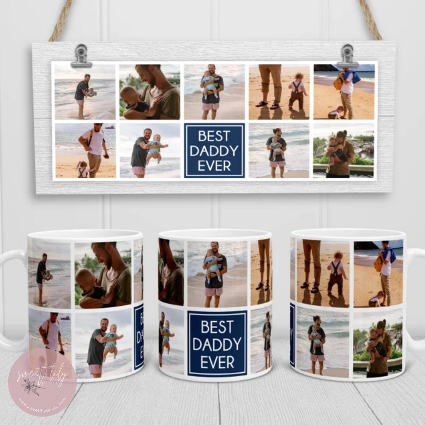 Best Dad Ever Photo Collage Mug