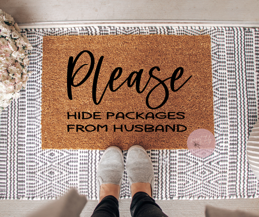 Please Hide Packages From Husband Door Mat