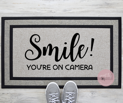 Smile You're on Camera Door Mat